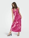 ONLY Dunkelrosa gemustertes Damen-Midikleid ONLY Jane