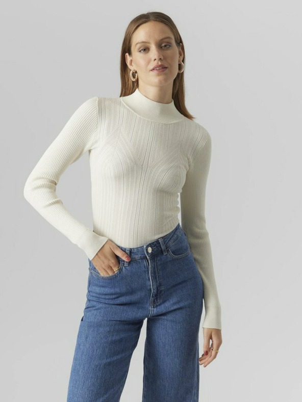 Vero Moda VERO MODA Sally Creme Damen Pullover Kleid