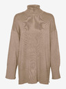 Vero Moda Beige Damen-Rollkragenpullover VERO MODA Goldneedle