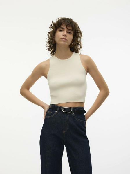 Vero Moda Beigefarbenes Damen-Crop-Top Vero Moda Ginny