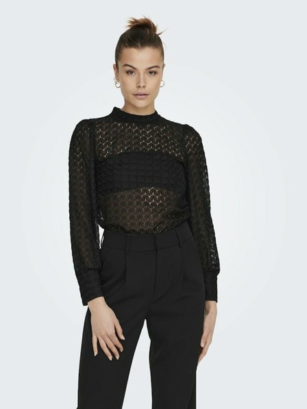 Jacqueline de Yong Schwarze Damen Spitzenbluse JDY Avery