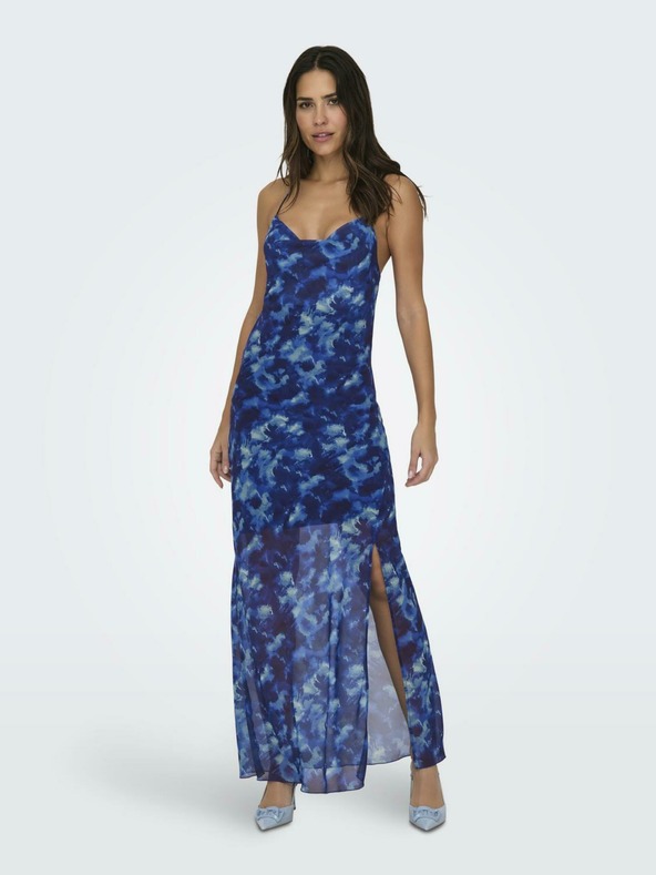 ONLY Blaues gemustertes Damen-Maxikleid ONLY Zimmer