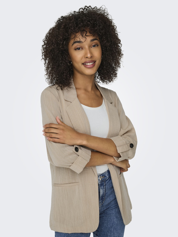 ONLY Beige gestreifte Damenjacke ONLY Marsa
