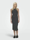 ONLY Schwarzes gestreiftes Damen-Midikleid ONLY Belfast