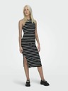 ONLY Schwarzes gestreiftes Damen-Midikleid ONLY Belfast