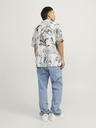 Jack & Jones Weißes und graues gemustertes Herren-Kurzarmhemd Jack & Jones Guru