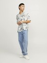 Jack & Jones Weißes und graues gemustertes Herren-Kurzarmhemd Jack & Jones Guru
