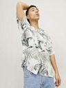 Jack & Jones Weißes und graues gemustertes Herren-Kurzarmhemd Jack & Jones Guru