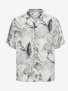 Jack & Jones Weißes und graues gemustertes Herren-Kurzarmhemd Jack & Jones Guru