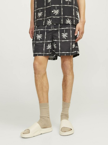 Jack & Jones Schwarz gemusterte Herren-Badebekleidung Jack & Jones Fiji