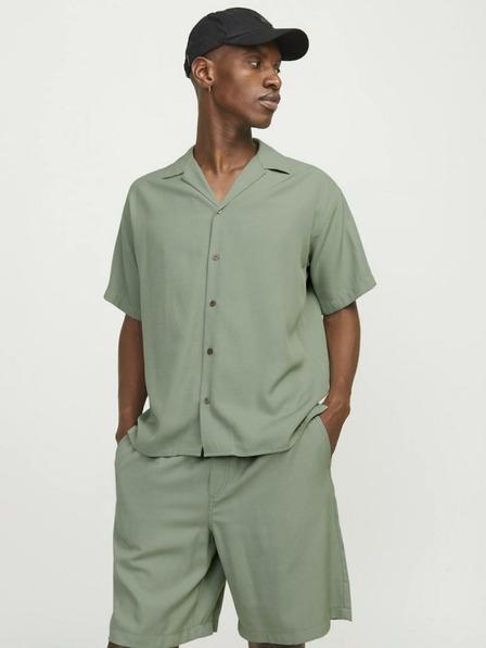 Jack & Jones Grünes Herren-Kurzarmhemd Jack & Jones Aaron
