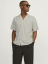 Jack & Jones Beige Herren-Kurzarmhemd Jack & Jones Aaron Shirt