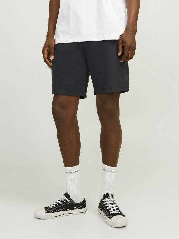 Jack & Jones Schwarze Herren-Chinoshorts mit Leinen Jack & Jones Ace