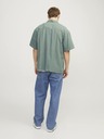 Jack & Jones Grünes Herren-Kurzarmhemd aus Leinen Jack & Jones Faro