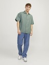 Jack & Jones Grünes Herren-Kurzarmhemd aus Leinen Jack & Jones Faro
