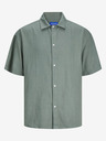 Jack & Jones Grünes Herren-Kurzarmhemd aus Leinen Jack & Jones Faro
