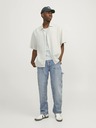 Jack & Jones Cremefarbenes Herren-Kurzarmhemd aus Leinen Jack & Jones Faro