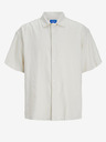 Jack & Jones Cremefarbenes Herren-Kurzarmhemd aus Leinen Jack & Jones Faro