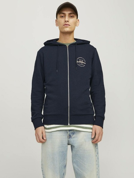 Jack & Jones Dunkelblaues Jack & Jones Forest Herren-Sweatshirt mit Kapuze und Reißverschluss
