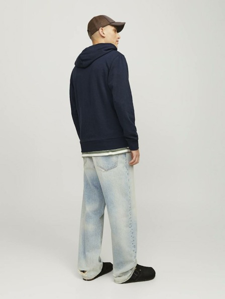 Jack & Jones Dunkelblaues Jack & Jones Forest Herren-Sweatshirt mit Kapuze und Reißverschluss
