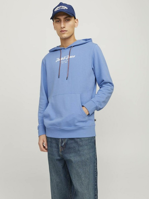 Jack & Jones Blauer Jack & Jones Henry-Kapuzenpullover für Herren