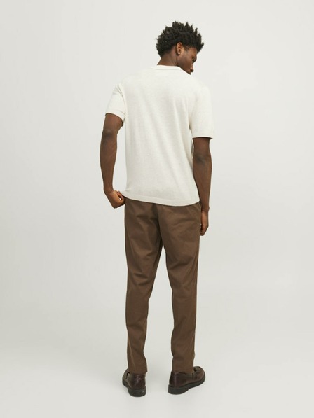 Jack & Jones Cremefarbenes Herren-Poloshirt aus Leinen von Jack & Jones