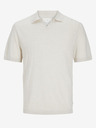 Jack & Jones Cremefarbenes Herren-Poloshirt aus Leinen von Jack & Jones