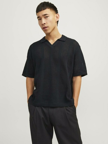 Jack & Jones Schwarzes Herren-Poloshirt Jack & Jones Taormina