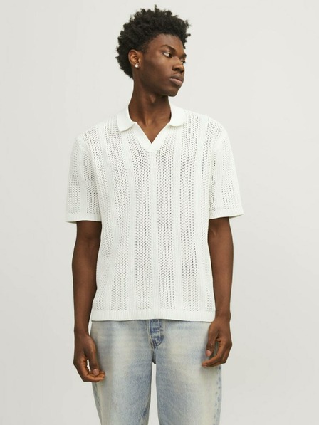 Jack & Jones Cremefarbenes Herren-Polohemd Jack & Jones Taormina
