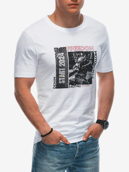 Edoti Herren-T-Shirt mit Aufdruck – weiß EDOTI