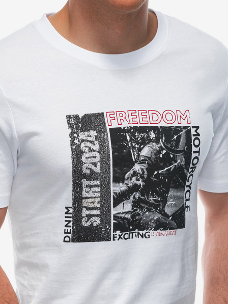 Edoti Herren-T-Shirt mit Aufdruck – weiß EDOTI