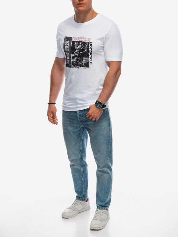 Edoti Herren-T-Shirt mit Aufdruck – weiß EDOTI