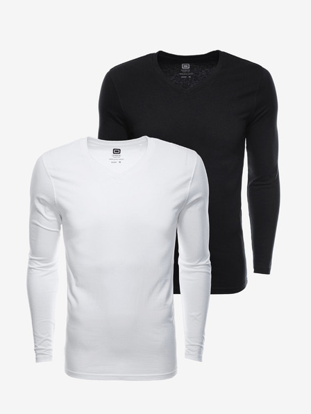 Ombre Clothing Herren Langarm-T-Shirt ohne Aufdruck - Mix 2 Stück im Pack V2 Z41 basic
