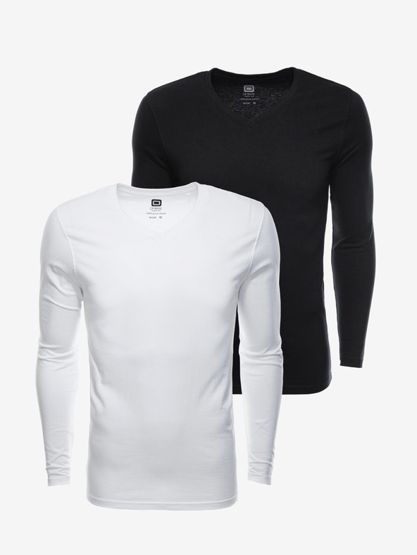 Ombre Clothing Herren Langarm-T-Shirt ohne Aufdruck - Mix 2 Stück im Pack V2 Z41 basic