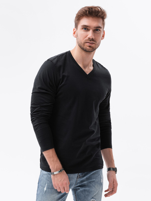 Ombre Clothing Herren Langarm-T-Shirt ohne Aufdruck - Mix 2 Stück im Pack V2 Z41 basic