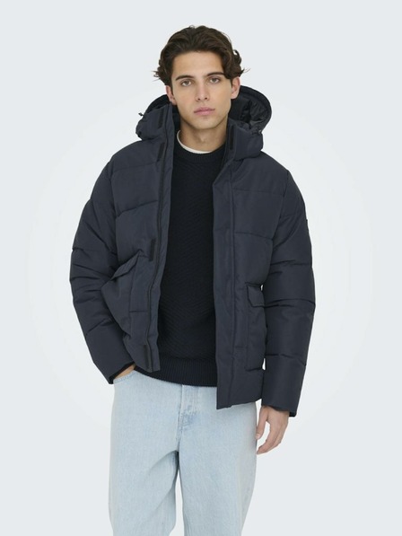 ONLY & SONS Dunkelblaue Herren-Steppwinterjacke ONLY & SONS Carl