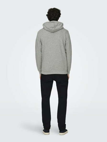 ONLY & SONS Hellgrauer Herren-Kapuzenpullover ONLY & SONS Lenny