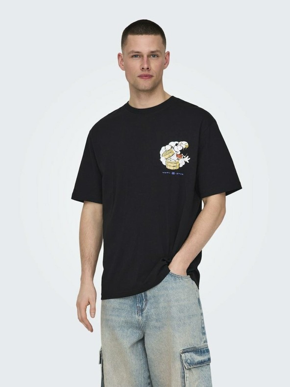 ONLY & SONS Schwarzes Herren-T-Shirt ONLY & SONS Disney