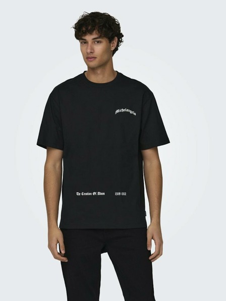 ONLY & SONS Schwarzes Herren-T-Shirt ONLY & SONS Apoh