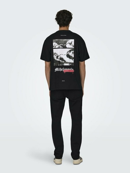 ONLY & SONS Schwarzes Herren-T-Shirt ONLY & SONS Apoh