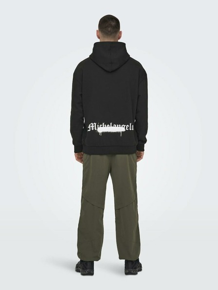 ONLY & SONS Schwarzer Herren-Kapuzenpullover ONLY & SONS Apoh