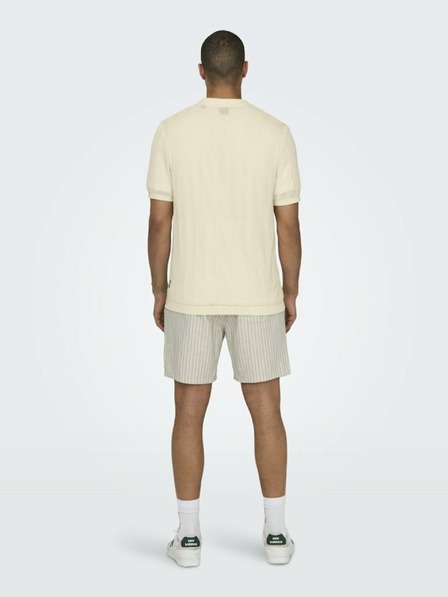ONLY & SONS Cremefarbenes Herren-Strickhemd ONLY & SONS Diego