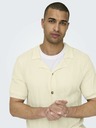 ONLY & SONS Cremefarbenes Herren-Strickhemd ONLY & SONS Diego