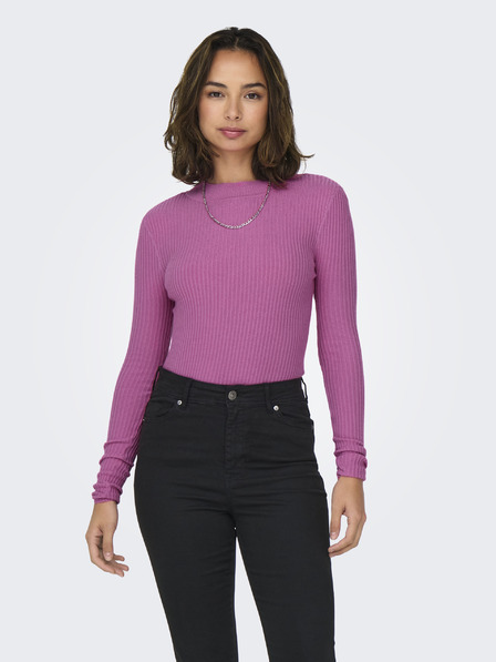 ONLY Rosa Damen Pullover ONLY Louisa Leicht gerippt