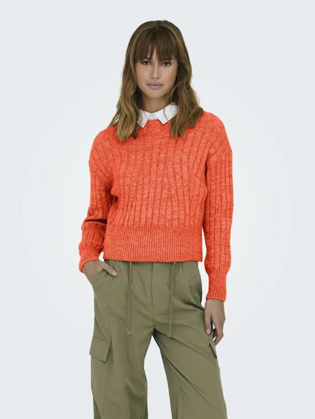 ONLY Orangefarbener ONLY Agnes-Pullover für Frauen