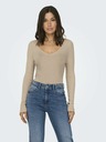 ONLY Beigefarbener Damen-Ripppullover ONLY Julie