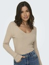 ONLY Beigefarbener Damen-Ripppullover ONLY Julie