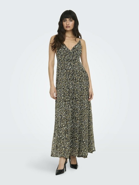 ONLY Braunes gemustertes Damen-Maxikleid ONLY Eliza