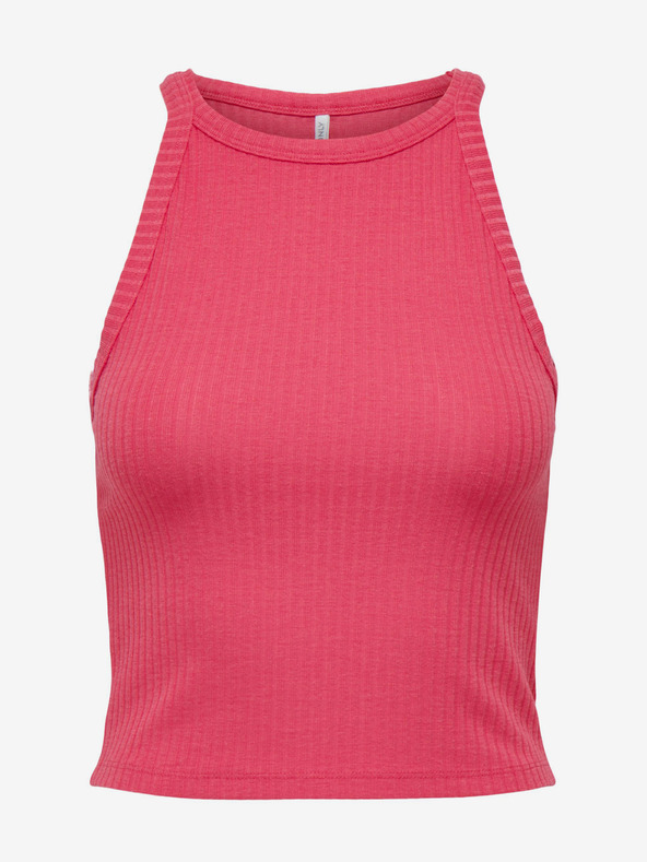 ONLY Dunkelrosa geripptes Basic-Top für Damen ONLY Emma