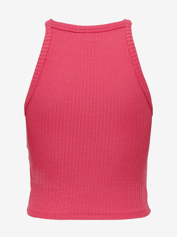 ONLY Dunkelrosa geripptes Basic-Top für Damen ONLY Emma